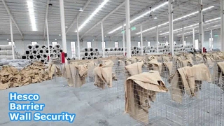 โซลูชันการรักษาความปลอดภัยผนังกั้น Hesco เคลือบสังกะสีหนัก