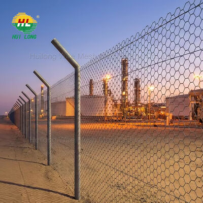 High Strength Anti Drone Fence 2.7mm Galvanized Wire Mesh with Heavy Duty Posts for Critical Energy Infrastructure