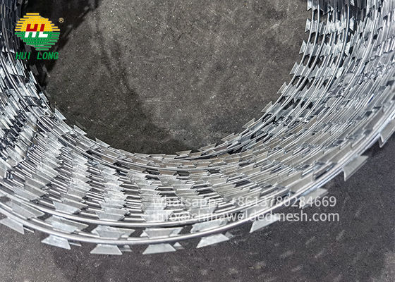 คอนเซอร์ตินา สายสไพร่ Razor Blade Wire Fence Razor Barbed Wire Alambre De Puas สแตนเลส 900 มม กว้างโค้ล