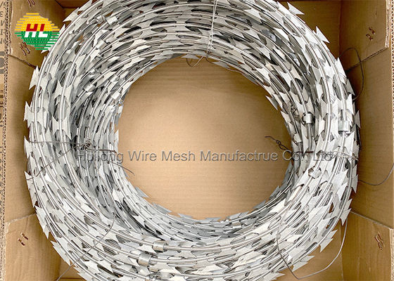 HUILONG 150FT Concertina ลวดหนามมีดโกน, BTO 22 Flat Wrap Razor Wire