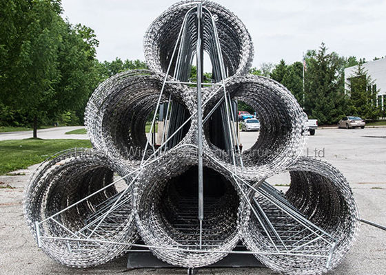 รั้วลวดหนาม Concertina หลายแบบ 730 มม. ชุบสังกะสีแบบจุ่มร้อน