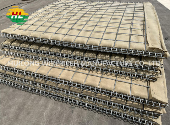 Galfan เคลือบทรายเต็ม Bastion Hesco Welded Retaining Wall