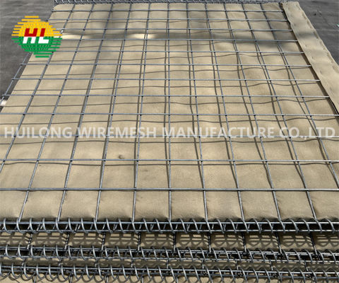 Geotextile Lined Hdpe Hesco อุปสรรคในการป้องกันโลกชุบสังกะสีที่เต็มไปด้วยการป้องกันทางทหาร