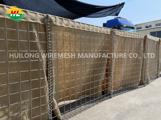 Sand Heavy Duty 4x4 Hesco ป้องกันสิ่งกีดขวาง Bastion รอย